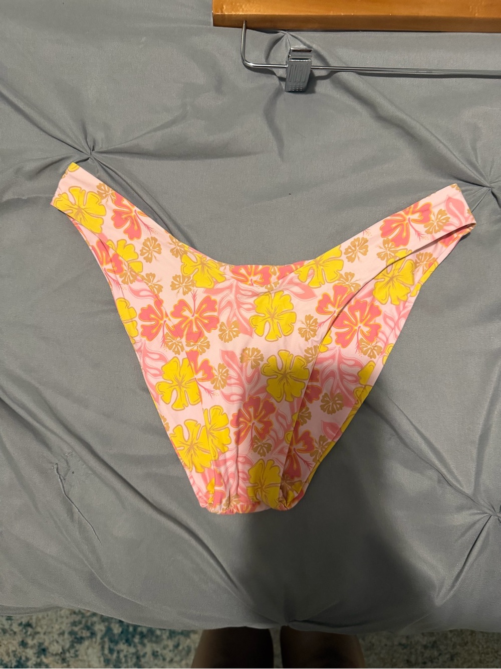 Floral High-Cut Bikini Bottom - Pink & Yellow